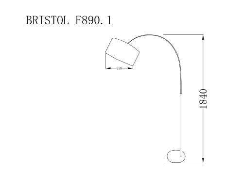 Торшер BRISTOL F890.1 Lucia Tucci  чёрный 1 лампа, основание чёрное в стиле современный
 фото 3